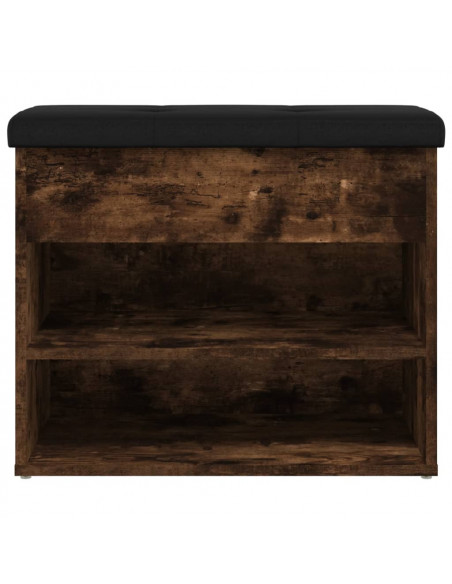 Panca Porta Scarpe Rovere Fumo 62x32x50 cm Legno Multistrato