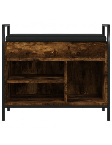 Panca Porta Scarpe Rovere Fumo 65,5x32x57,5 cm