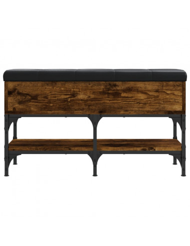 Panca Porta Scarpe Rovere Fumo 82x32x45 cm in Legno Multistrato