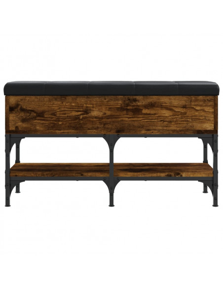 Panca Porta Scarpe Rovere Fumo 82x32x45 cm in Legno Multistrato