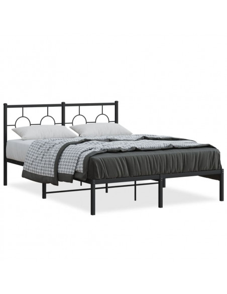 Giroletto con Testiera in Metallo Nero 140x190 cm