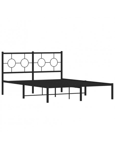 Giroletto con Testiera in Metallo Nero 140x190 cm