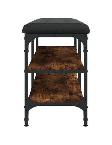 Panca Porta Scarpe Rovere Fumo 82x32x47 cm in Legno Multistrato