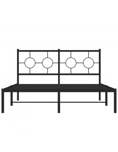 Giroletto con Testiera in Metallo Nero 140x190 cm