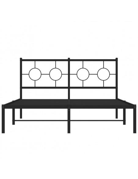 Giroletto con Testiera in Metallo Nero 140x190 cm