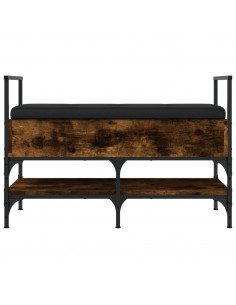 Panca Porta Scarpe Rovere Fumo 85,5x42x57,5cm Legno Multistrato