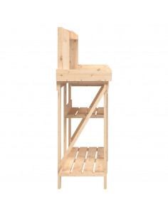 Panca porta Vasi con Ripiani in Legno Massello di Abete