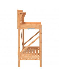 Panca Porta Vasi con Traliccio Marrone Legno Massello di Abete