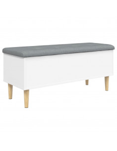 Panca Portaoggetti Bianca 102x42x46 cm in Legno Multistrato