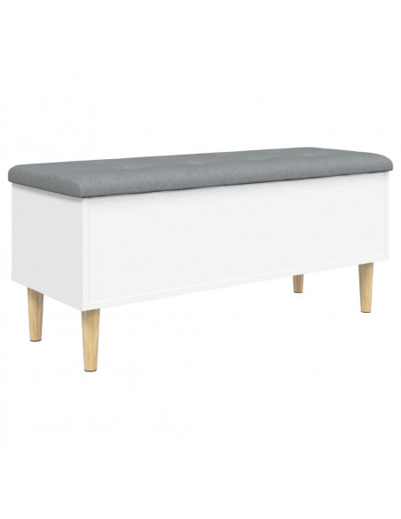 Panca Portaoggetti Bianca 102x42x46 cm in Legno Multistrato
