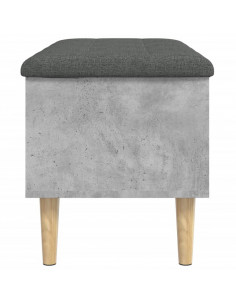 Panca Portaoggetti Grigio Cemento 82x42x46 cm Legno Multistrato