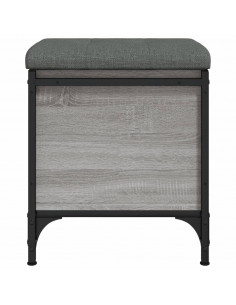Panca Portaoggetti Grigio Sonoma 42x42x45 cm Legno Multistrato