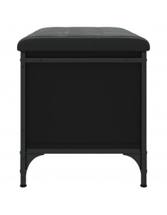 Panca Portaoggetti Nera 62x42x45 cm in Legno Multistrato