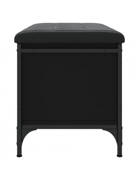 Panca Portaoggetti Nera 62x42x45 cm in Legno Multistrato