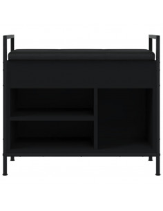 Panca Portaoggetti Nera 65,5x32x57,5 cm in Legno Multistrato