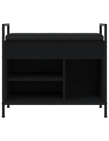 Panca Portaoggetti Nera 65,5x32x57,5 cm in Legno Multistrato
