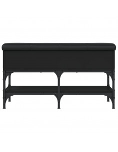 Panca Portaoggetti Nera 82x32x45 cm in Legno Multistrato