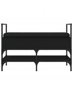 Panca Portaoggetti Nera 85,5x42x57,5 cm in Legno Multistrato