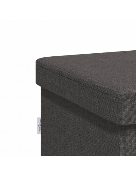 Panca Portaoggetti Pieghevole Grigio Scuro in Simil Lino