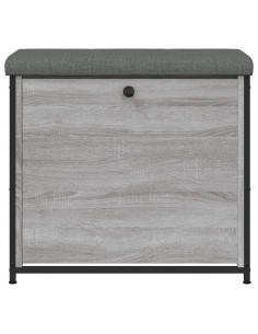 Panca Portascarpe Cassetto Ribaltabile Grigio Sonoma 62x32x56cm