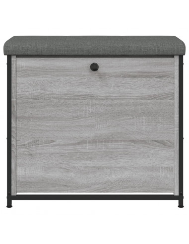 Panca Portascarpe Cassetto Ribaltabile Grigio Sonoma 62x32x56cm