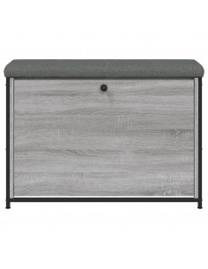 Panca Portascarpe Cassetto Ribaltabile Grigio Sonoma 82x32x56cm