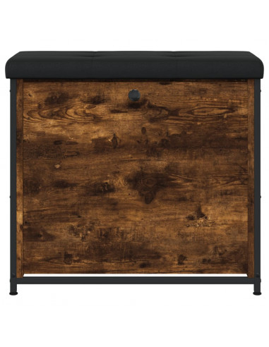 Panca Portascarpe Cassetto Ribaltabile Rovere Fumo 62x32x56cm
