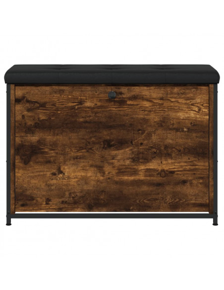 Panca Portascarpe Cassetto Ribaltabile Rovere Fumo 82x32x56cm