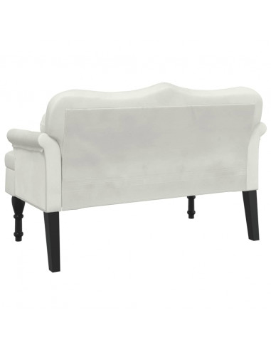 Panca con Cuscini Crema 120,5x65x75 cm in Velluto