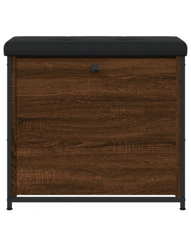 Panca Portascarpe Cassetto Ribaltabile Rovere Marrone 62x32x56