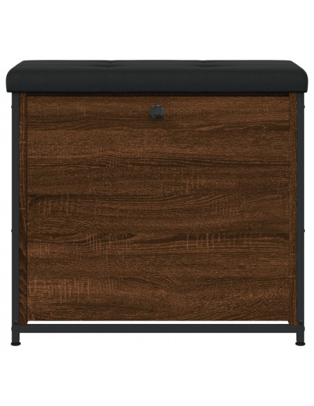 Panca Portascarpe Cassetto Ribaltabile Rovere Marrone 62x32x56