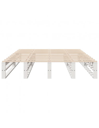 Letto senza Materasso Bianco 140x200 cm Legno Massello di Pino