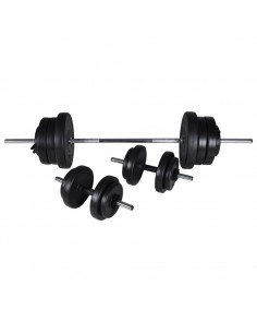 Panca Reclinabile con Bilanciere e Set di Manubri da 60,5 kg