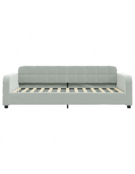 Divano Letto Estraibile Cassetti Grigio Chiaro 90x200cm Velluto
