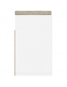 Panca Scarpe Cuscino Bianco Rovere Sonoma 104x30x49 Multistrato