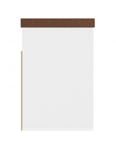 Panca Scarpe Cuscino Bianco Rovere Sonoma 80x30x47 Multistrato