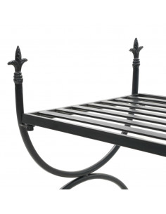 Panca Stile Vintage in Metallo 83x42x55 cm Nero