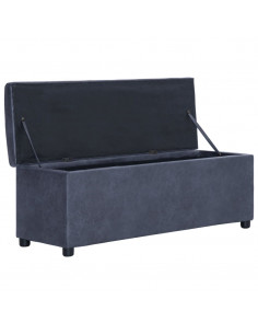 Panca Vano Portaoggetti 116 cm Grigia in Similpelle Scamosciata