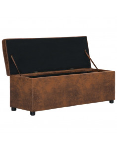Panca Vano Portaoggetti 116 cm Marrone Similpelle Scamosciata