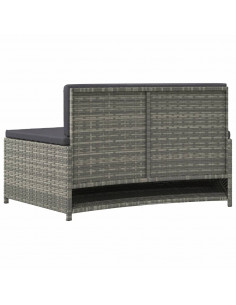 Panche per Spa con Cuscini 2 pz in Polyrattan Grigio