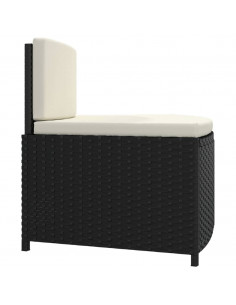 Panche per Spa con Cuscini 2 pz in Polyrattan Nero