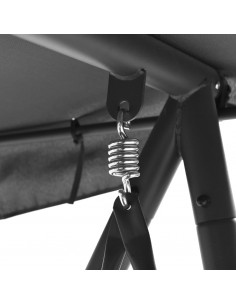 Panchina a Dondolo Baldacchino Antracite 192x118x175 cm Acciaio