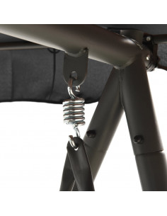 Panchina a Dondolo Baldacchino Antracite 198x120x205 cm Acciaio