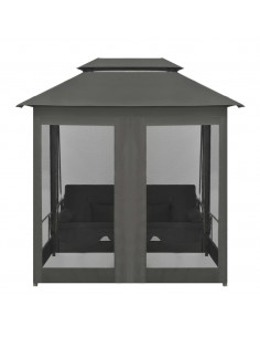 Panchina a Dondolo Baldacchino Antracite 220x160x240 cm Acciaio