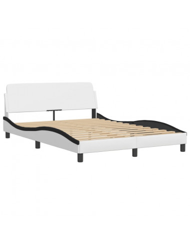 Letto con Materasso Nero e Bianco 120x200 cm in Similpelle
