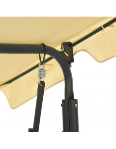 Panchina a Dondolo da Giardino Bianco Crema 170x110x153 cm