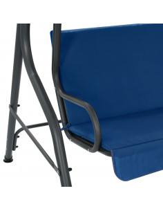 Panchina a Dondolo da Giardino Blu Scuro 170x110x153 cm Tessuto