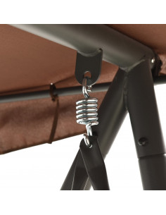 Panchina a Dondolo da Giardino con Baldacchino Caffè