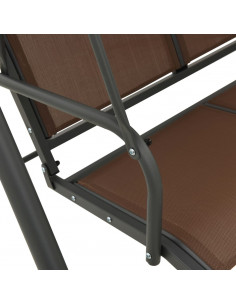 Panchina a Dondolo da Giardino con Baldacchino Caffè