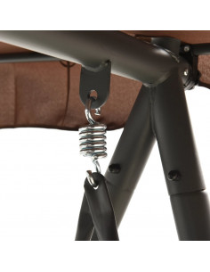 Panchina a Dondolo per Esterni Convertibile e Baldacchino Caffè